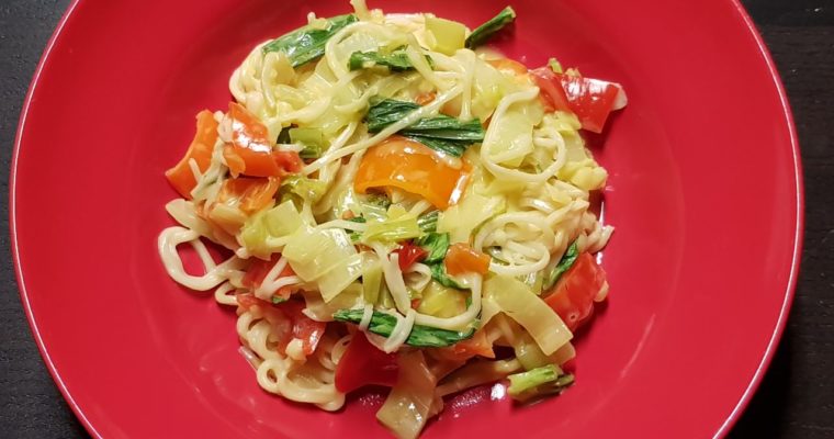 Pak Choi mit Mie-Nudeln